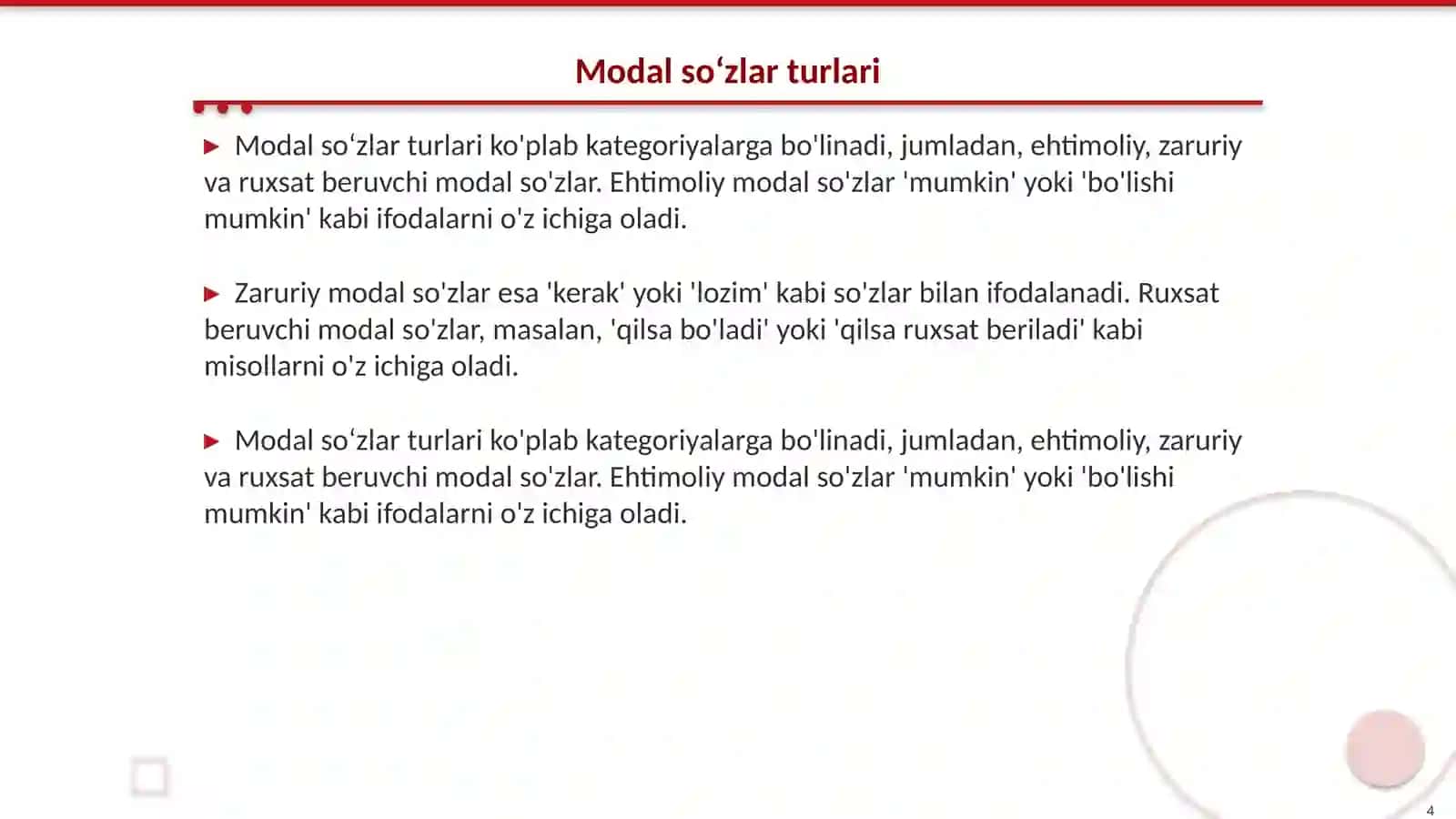 Modal soʻzlar 4