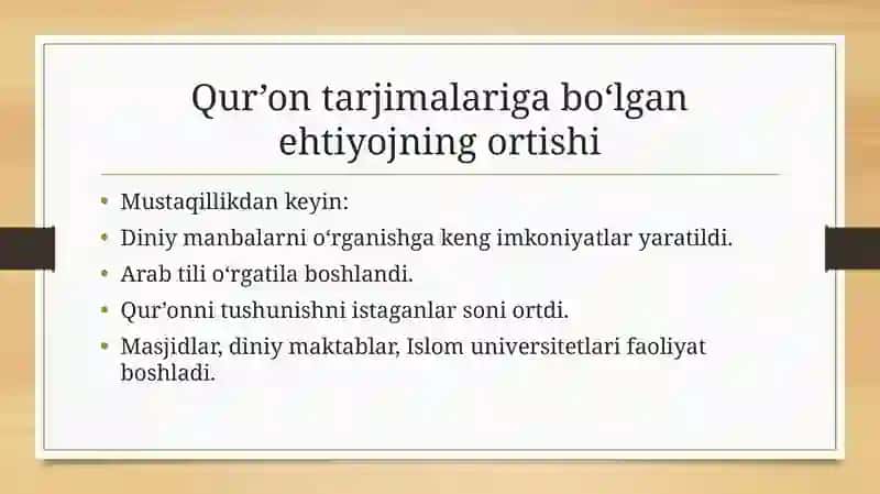 Mustaqillik yillarida QUR'ONI KARIMNING o'zbek tiliga tarjima qilinishi 4