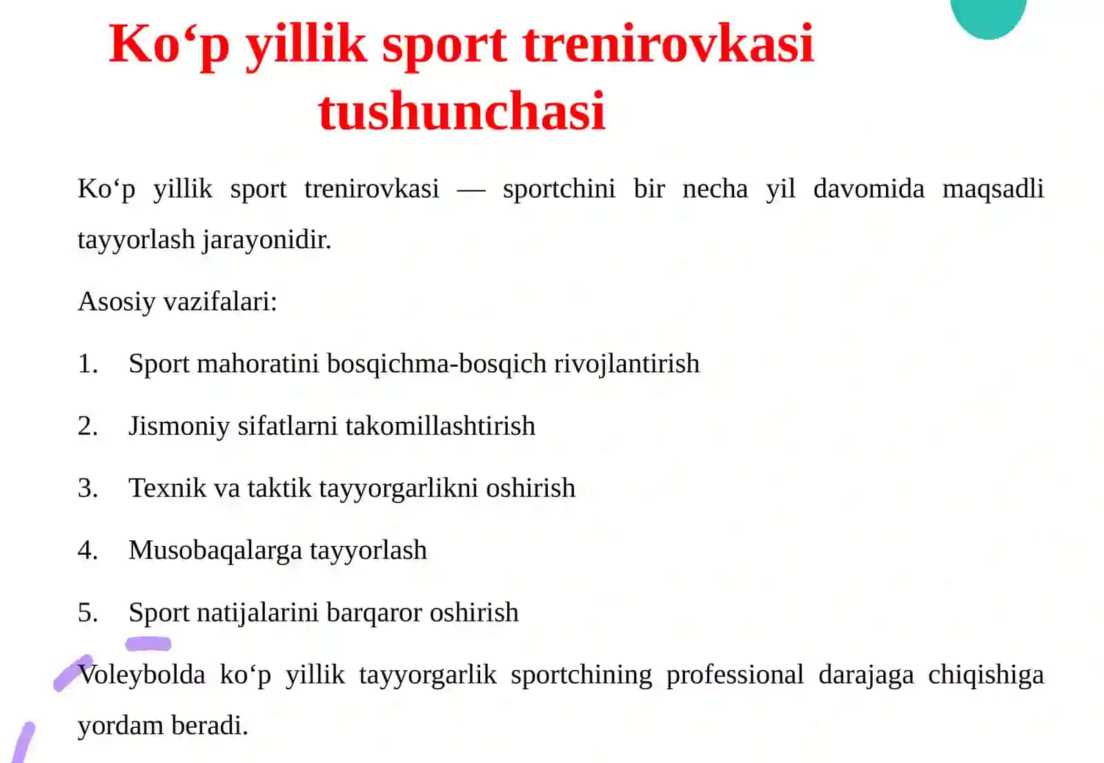 Ko‘p yillik sport trenirovkasi jarayonining siklliligi va davriyligi 4