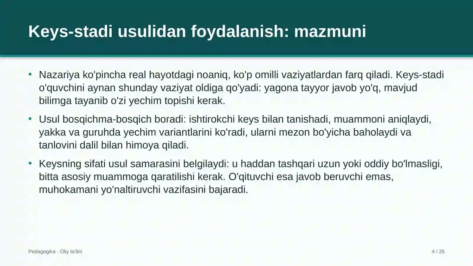 Akademik litseylarda keys-stadi usulidan foydalanish 4