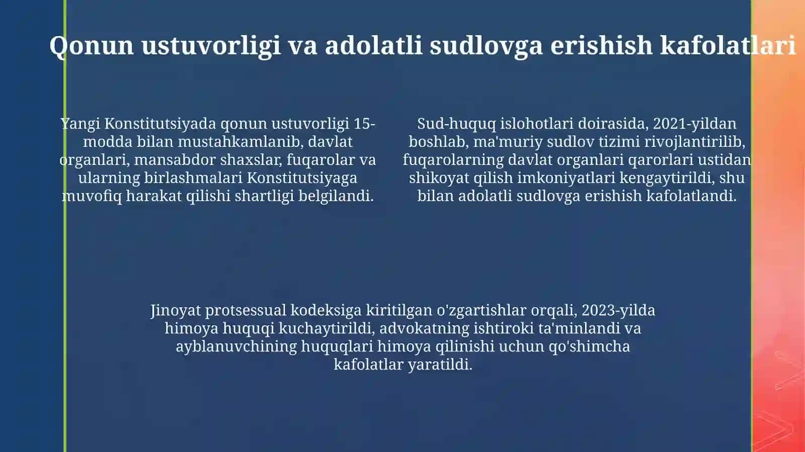 YangiO‘zbekistondainsonhaq-huquqlarivaerkinliklarikafolatiningyaratilishi 4