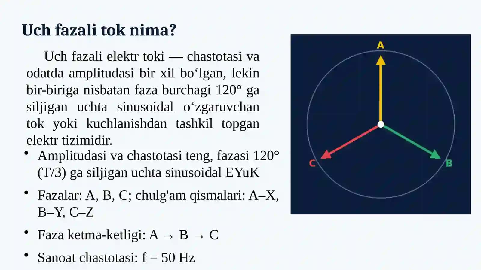 Uch fazali tok va uni hosil qilish 4