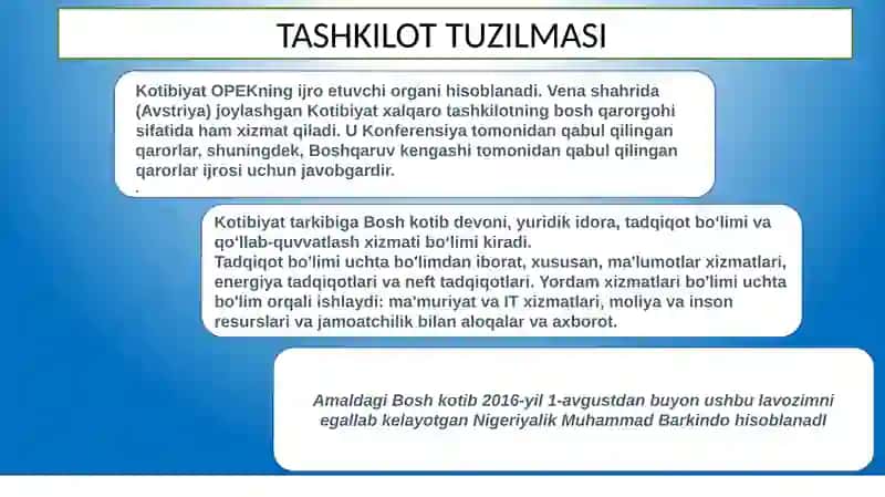 OPEC tashkiloti haqida prezentatsiya. 4