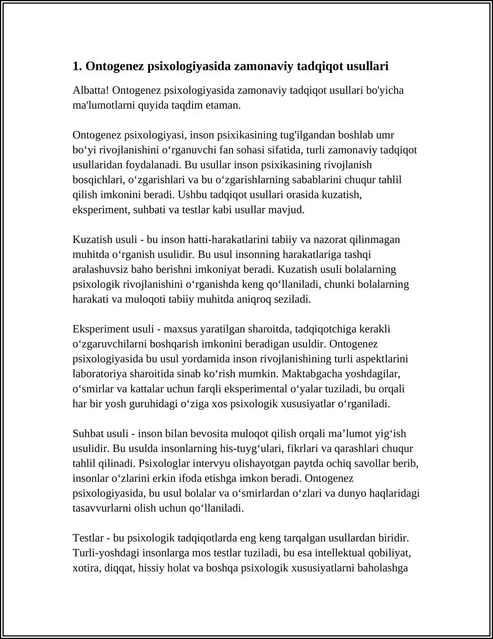 JAHON PSIXOLOGLARINING YOSH DAVRLARI PSIXOLOGIYASI BO‘YICHA TADQIQOT MUAMMOLARI 4