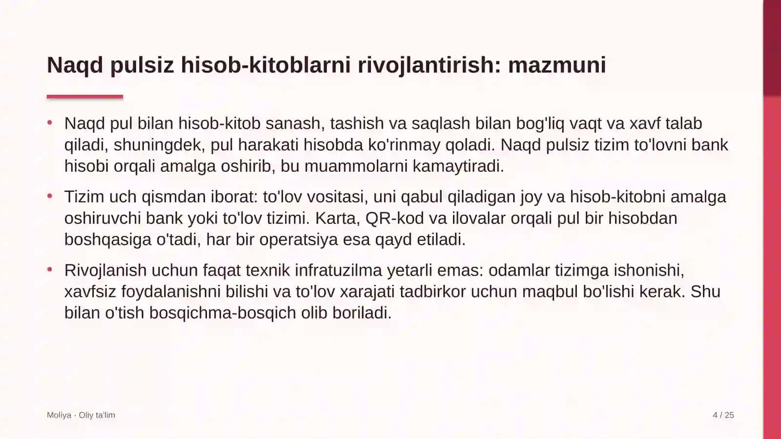 ombor xo'jaligida naqd pulsiz hisob kitoblarni rivojlantirish 4405 4