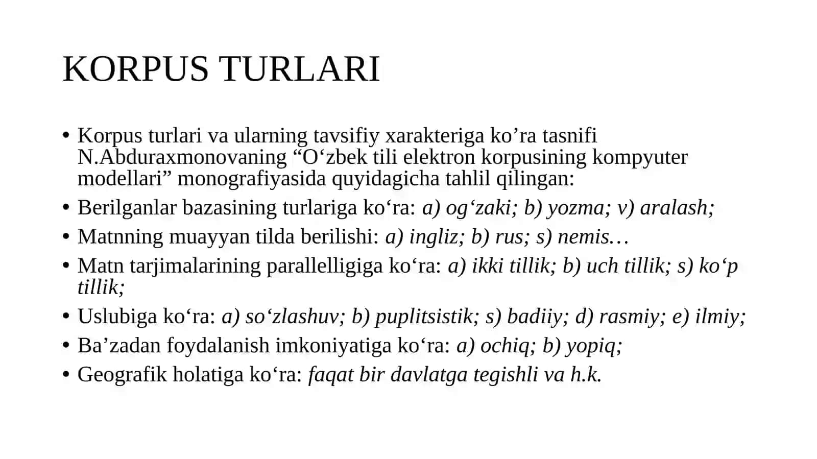 Korpus lingvistikasi 4