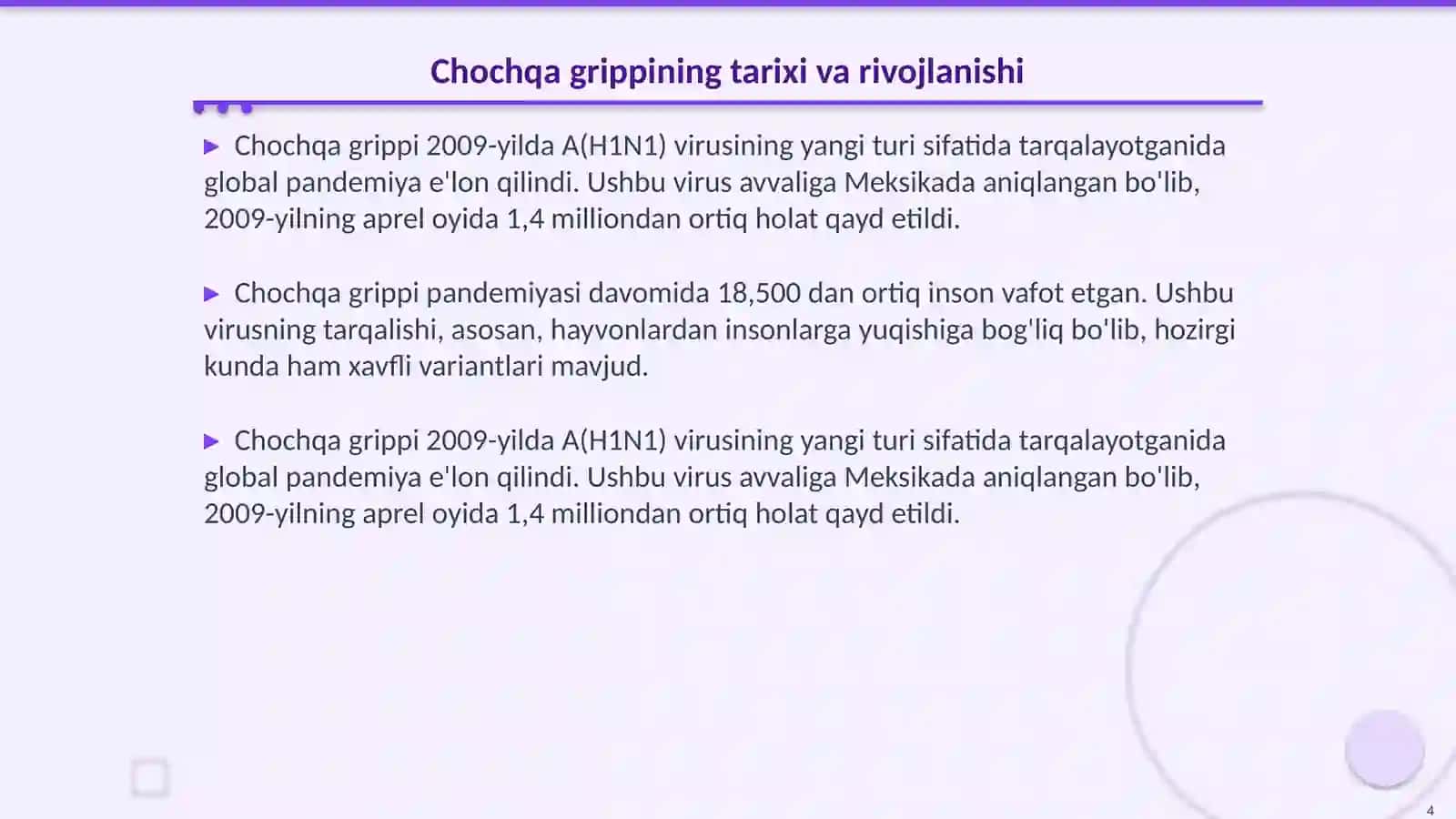 Parranda va chochqa grippi va uning xozirgi kundagi muammolari 4