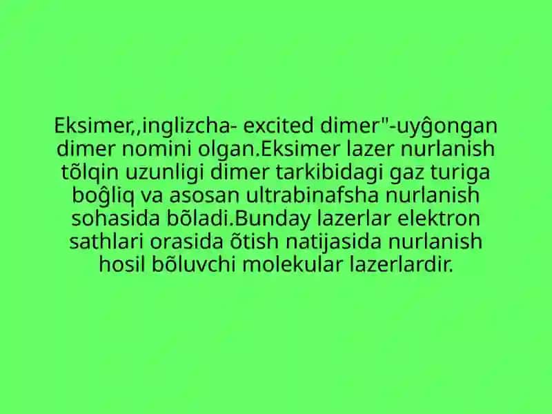 Eksimer lazerlar va ulardan foydalanish sohalari 4