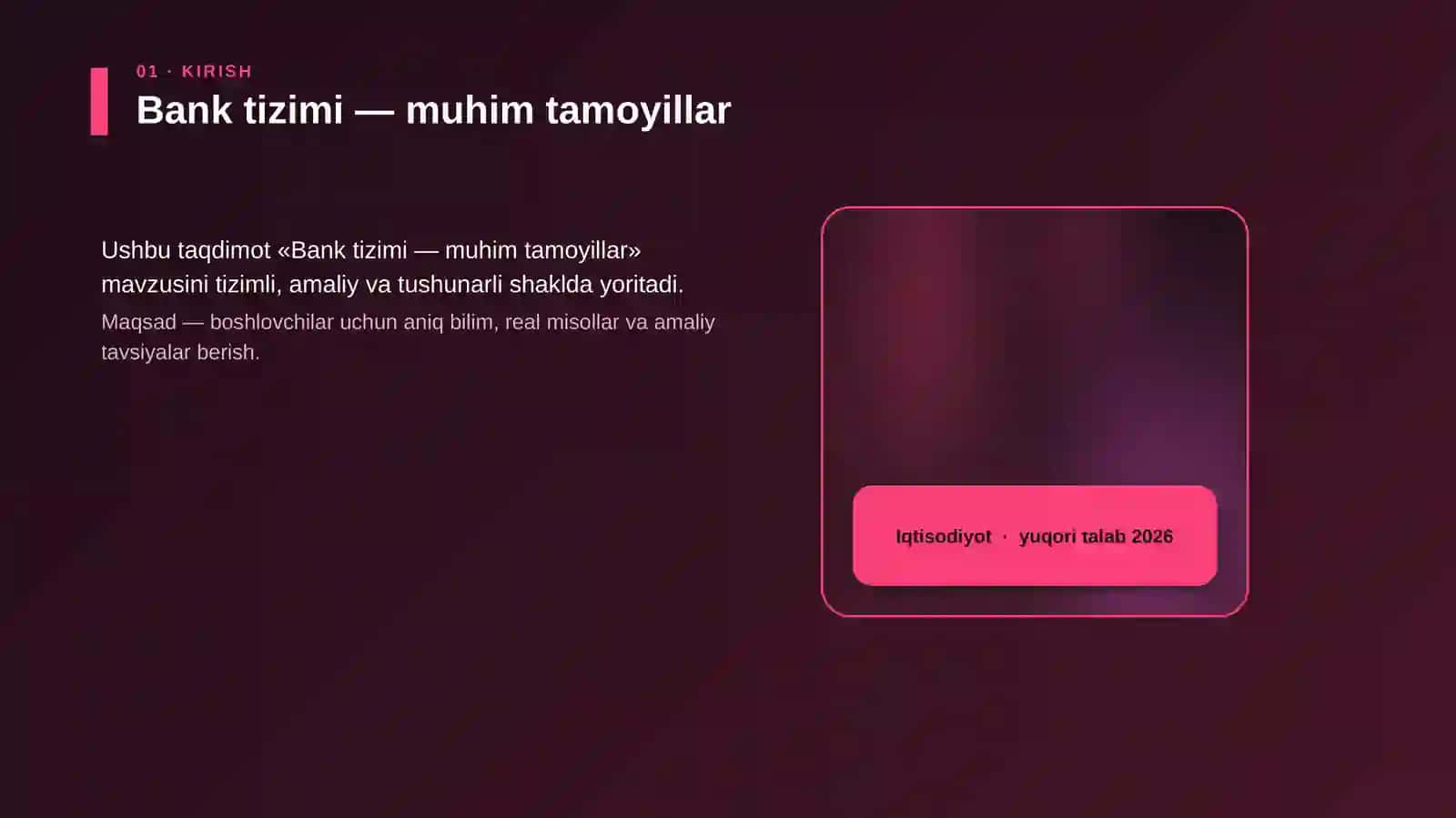 Bank tizimi — muhim tamoyillar 4