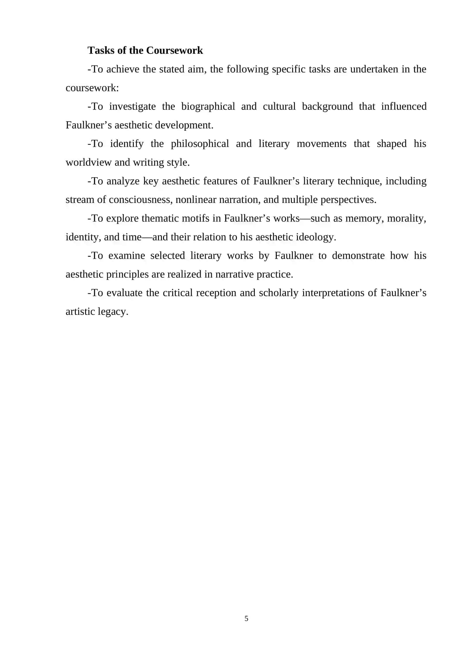 FAULKNER AND HIS AESTHETIC VIEWS 4