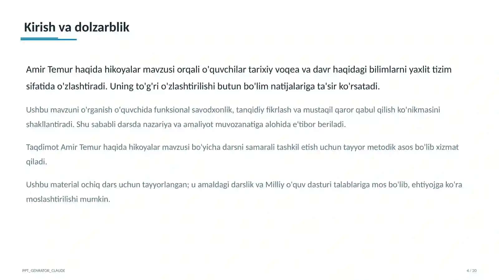 Amir Temur haqida hikoyalar (5-sinf) 4