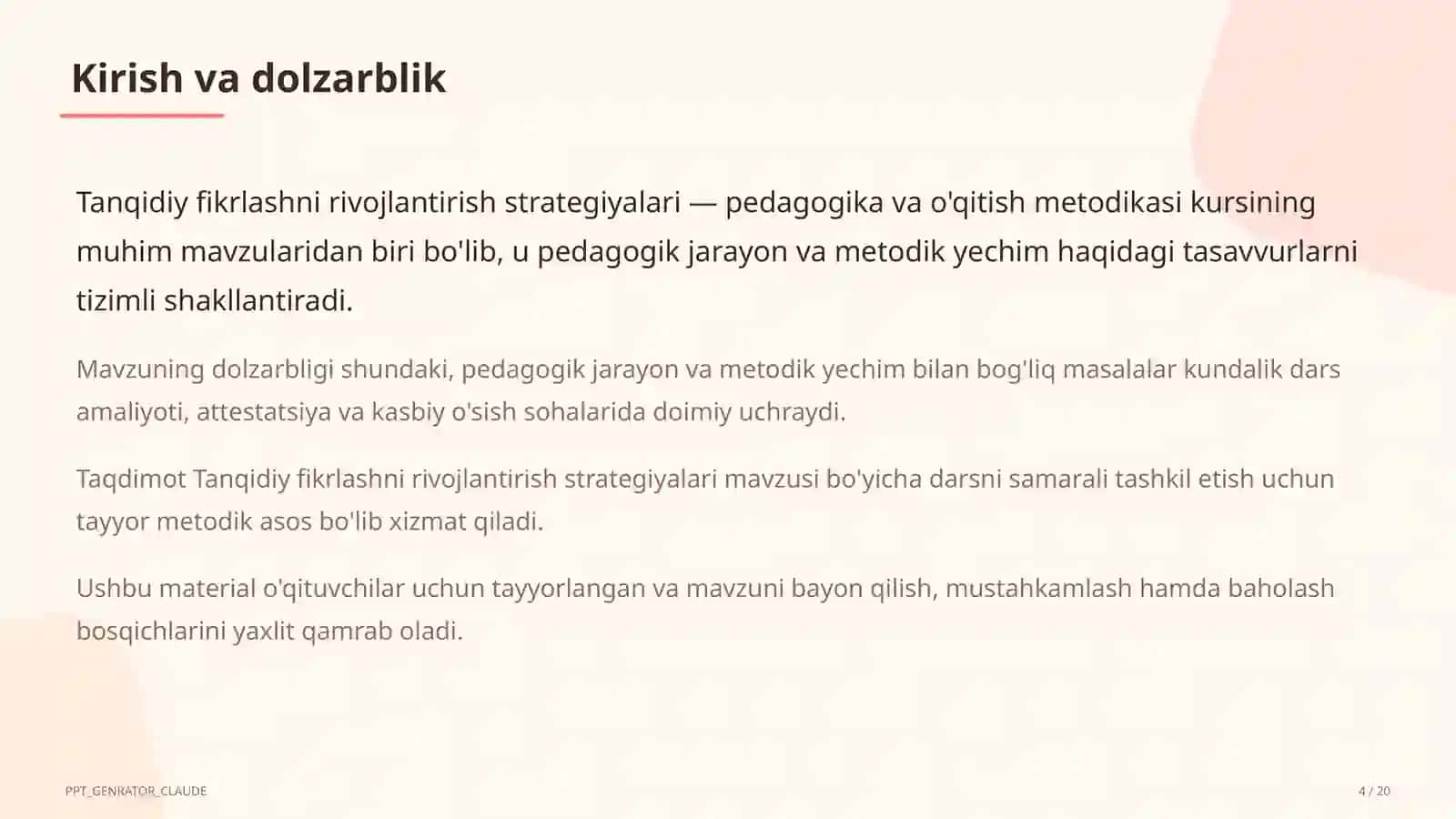 Tanqidiy fikrlashni rivojlantirish strategiyalari 4