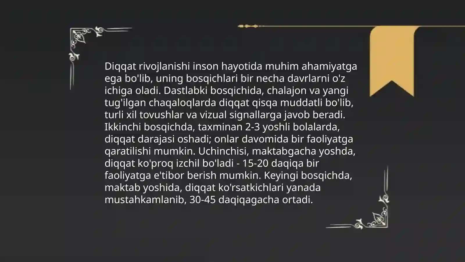 diqqatning rivojlanishi va buzilishi 4