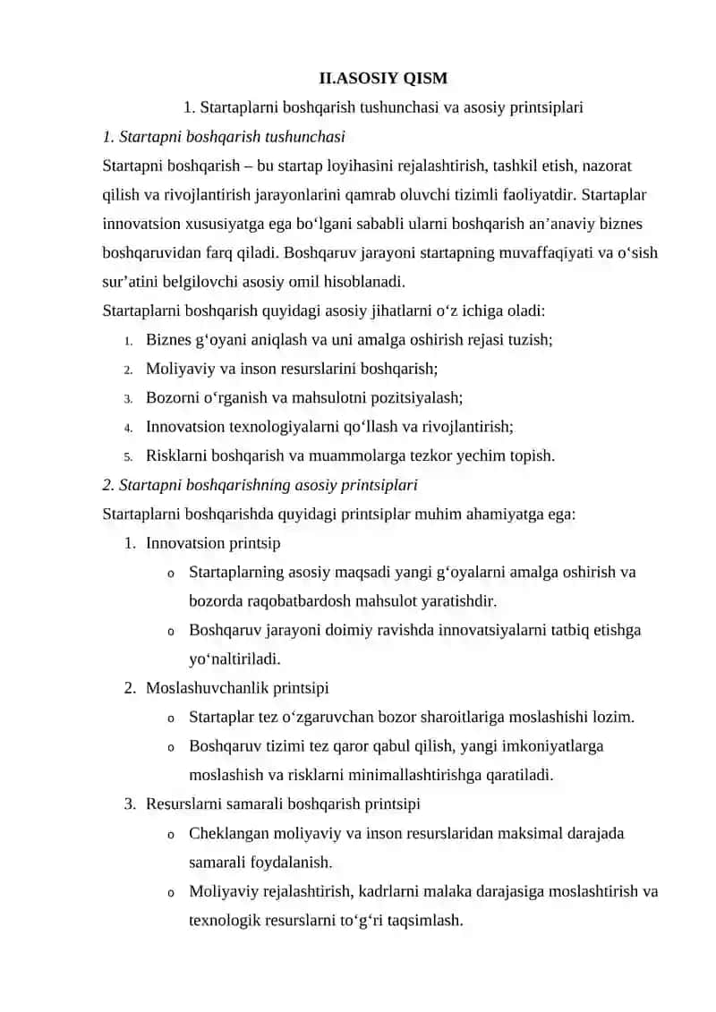 O‘zbekistonda Startaplarni Boshqarishdagi Asosiy Muommolarni O‘rganish va Ularni Keng Taxlil Qilish 4