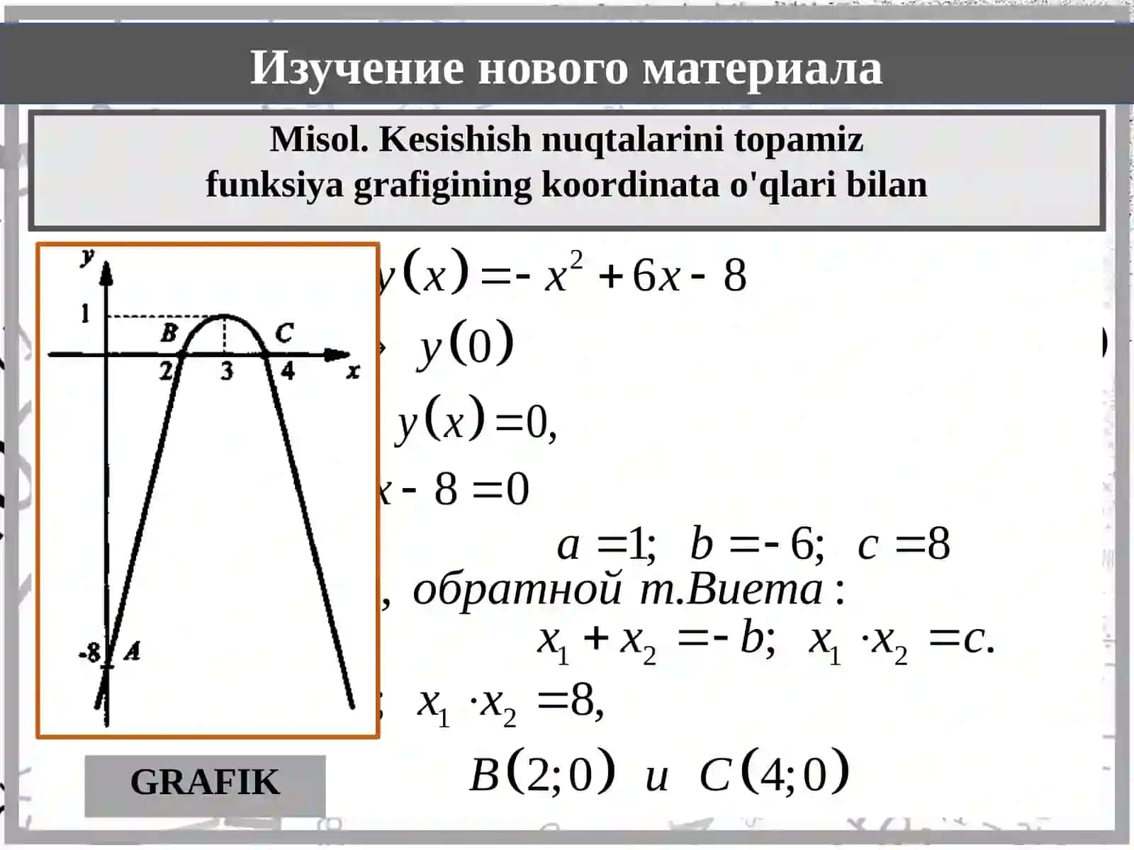 Algebra - Funksiya xossalari (9-sinf, 2-qism) 4