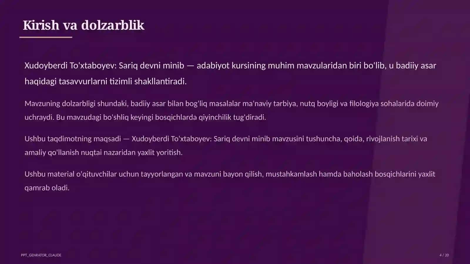 Xudoyberdi To'xtaboyev: Sariq devni minib (6-sinf) 4