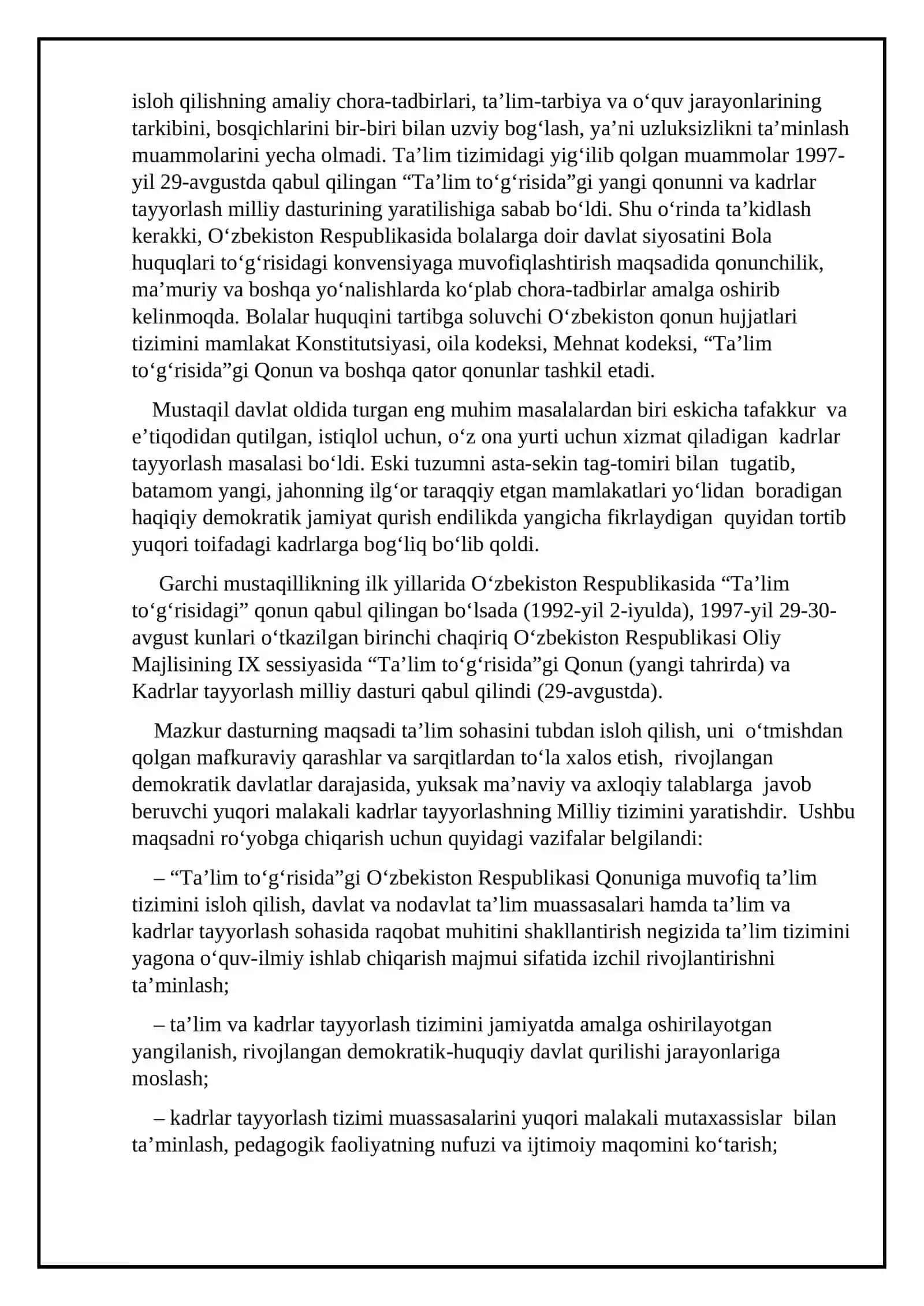 O‘zbekiston Respublikasida Taʼlim Sphasida Amalga Oshirilgan Ishlotlar 4