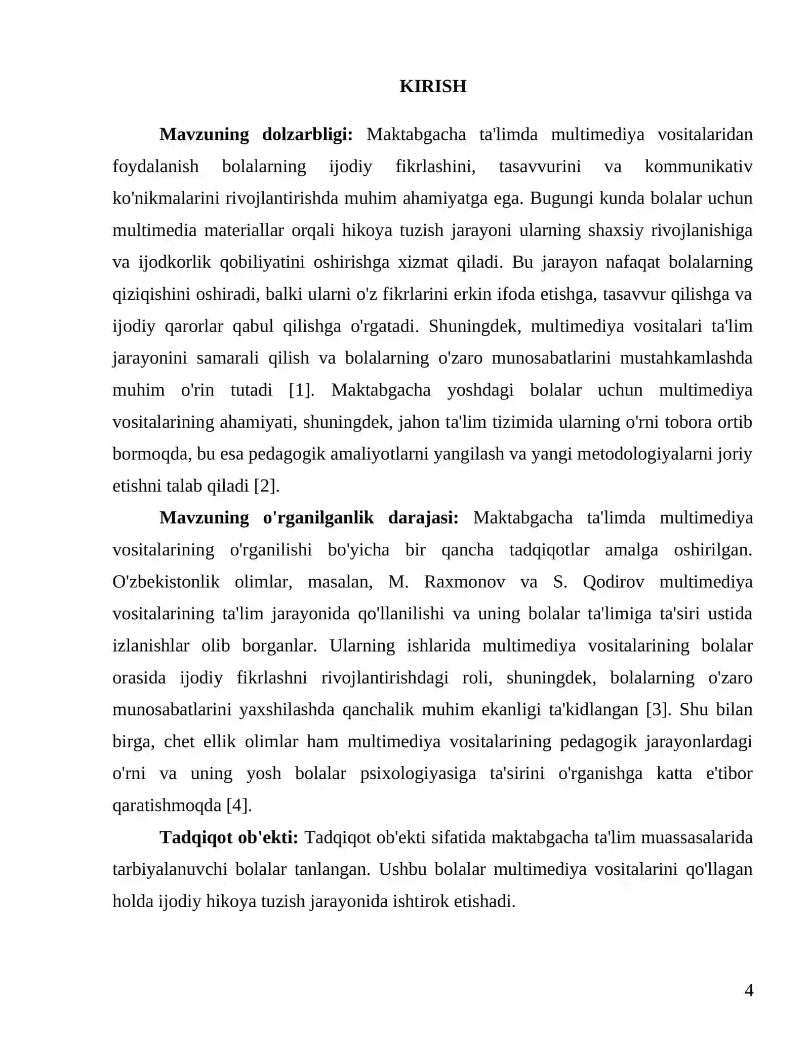 "Multimediya vositasida maktabgacha katta guruh bolalarini ijodiy hikoya tuzishga o‘rgatish" 4