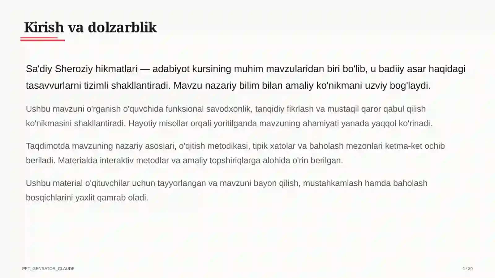 Sa'diy Sheroziy hikmatlari (6-sinf) 4