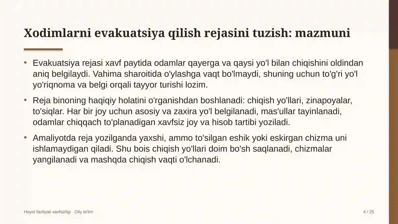 Elektr transportida xodimlarni evakuatsiya qilish rejasini tuzish 4