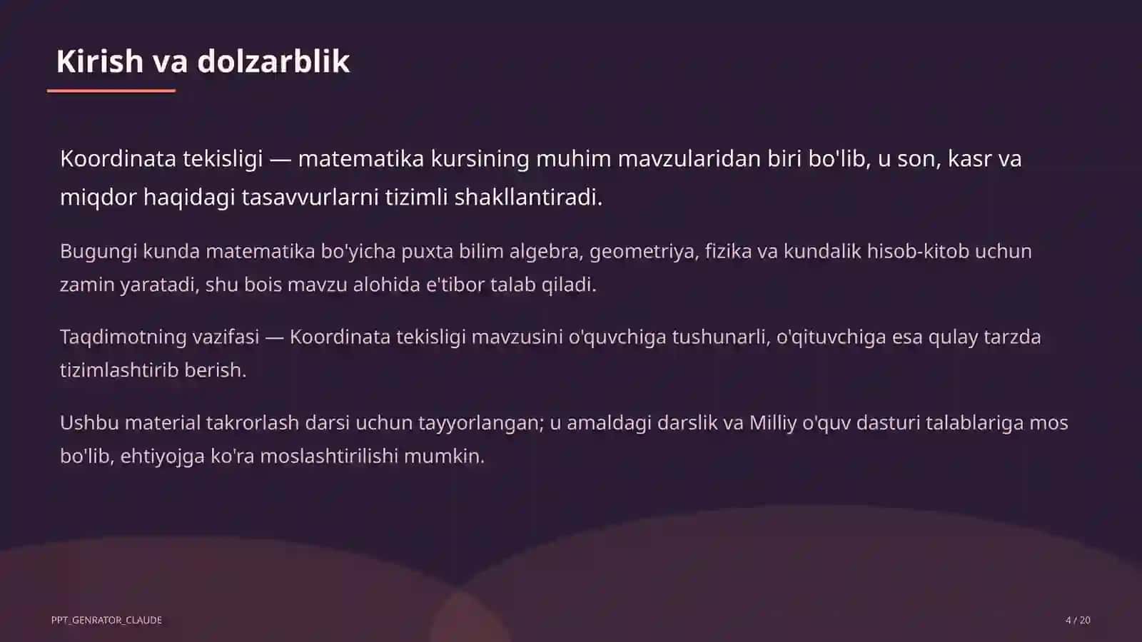 Koordinata tekisligi (6-sinf) 4