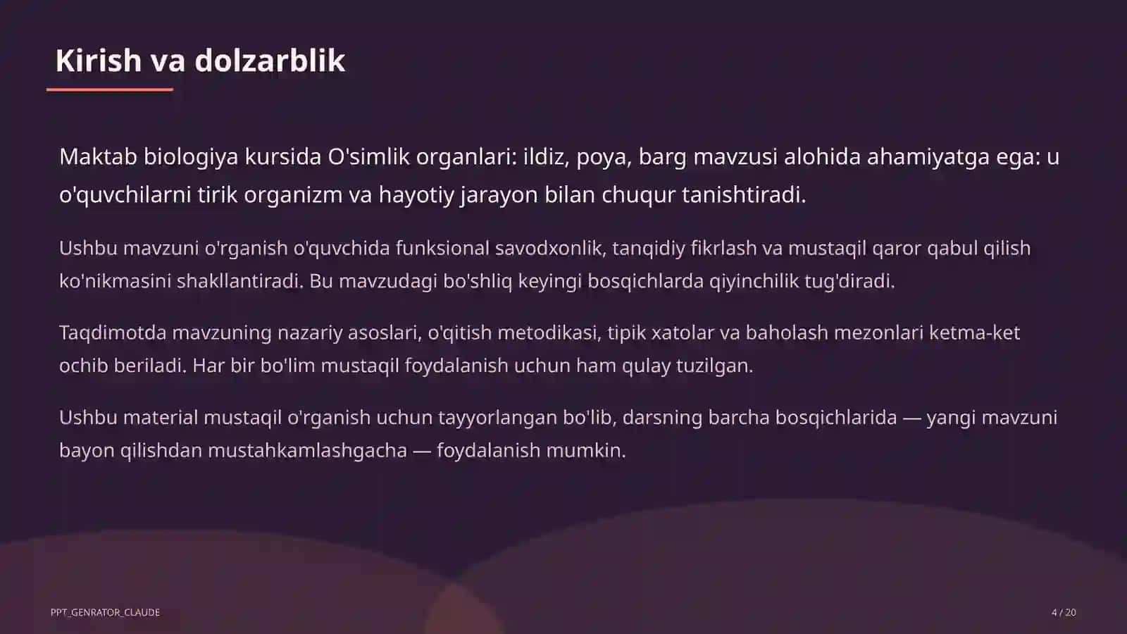 O'simlik organlari: ildiz, poya, barg 4