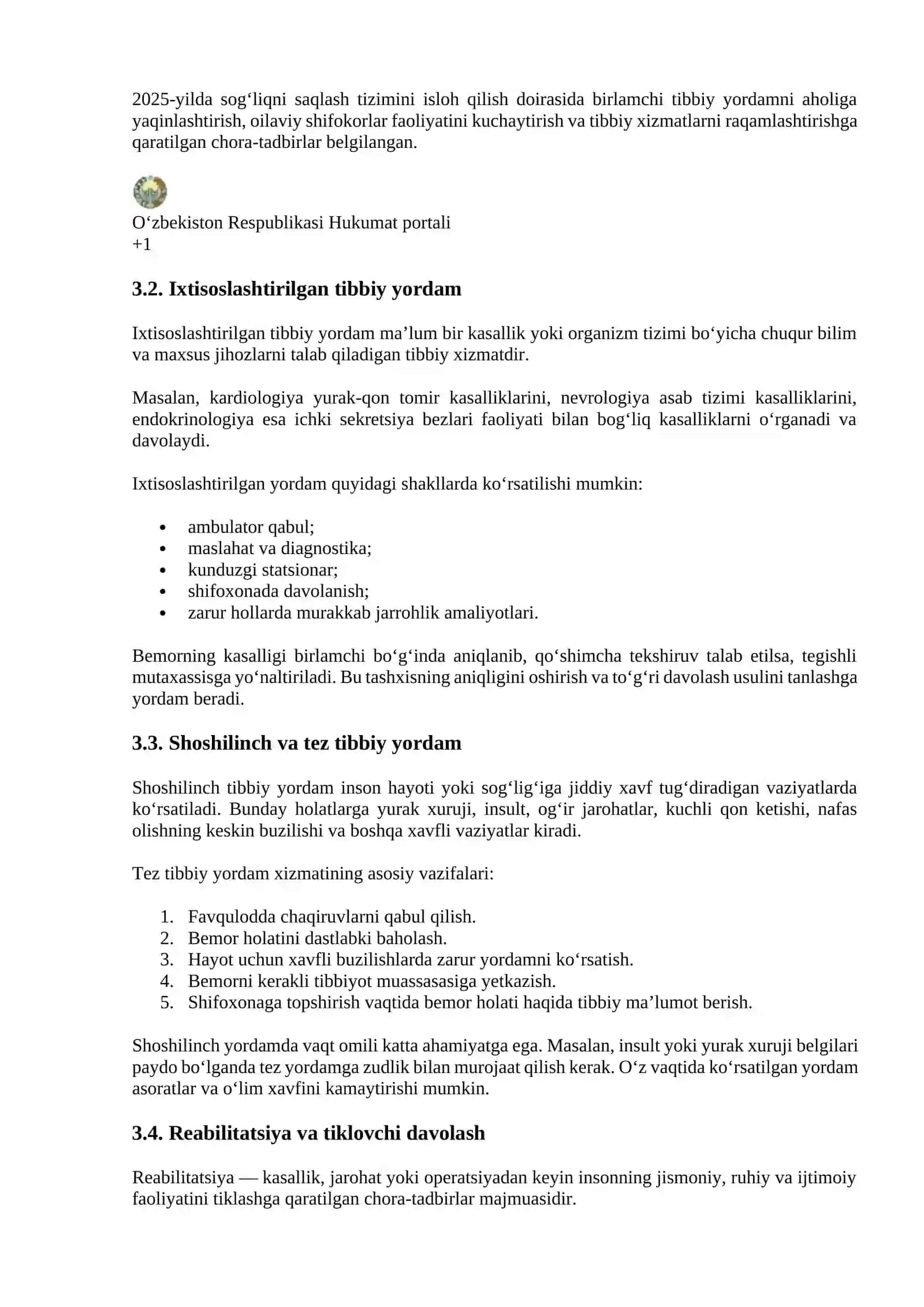 O‘ZBEKISTON RESPUBLIKASIDA SOG‘LIQNI SAQLASH TIZIMI 4