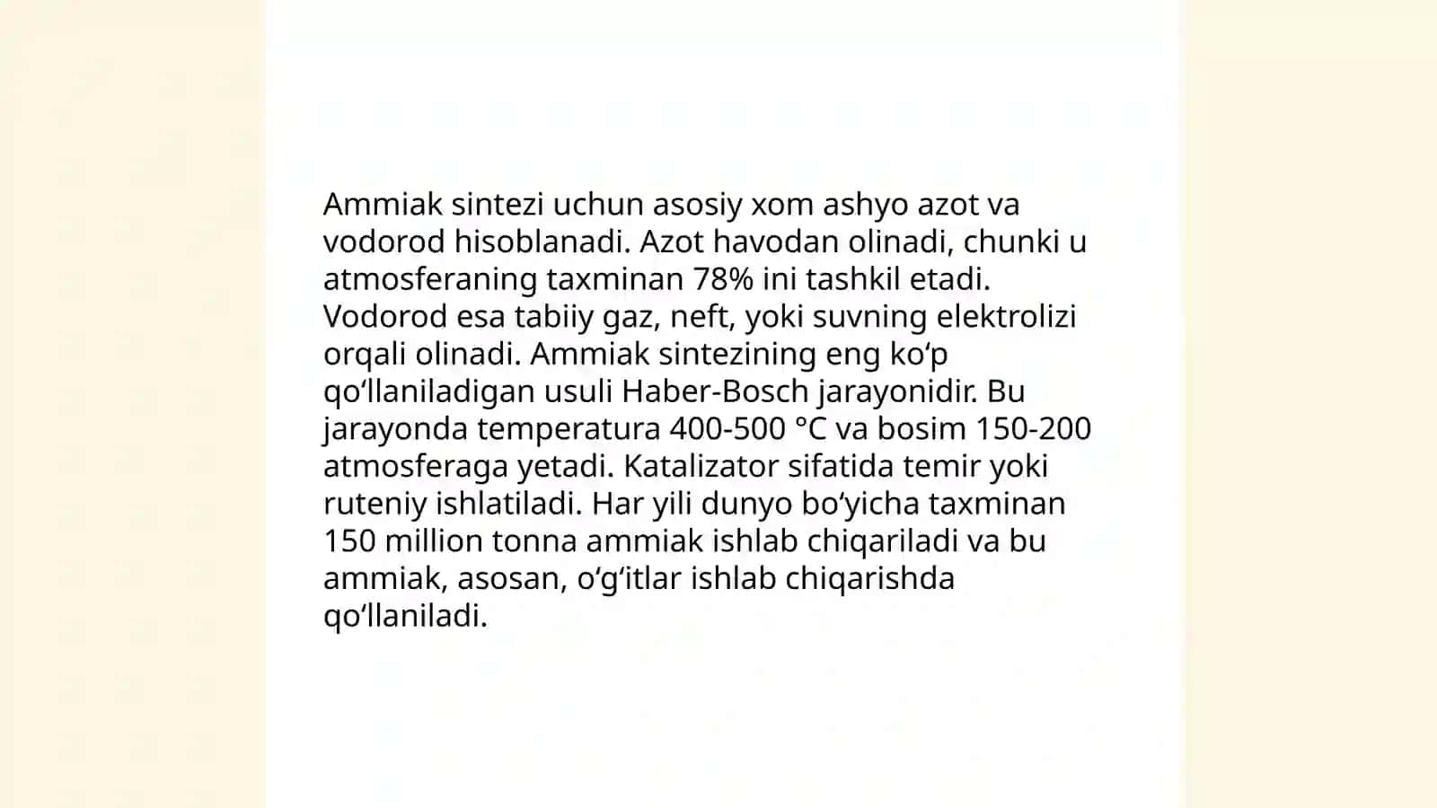 Ammiak ishlab chiqarish. Nitrat kislotani ishlab chiqarish texnologiyasi 4