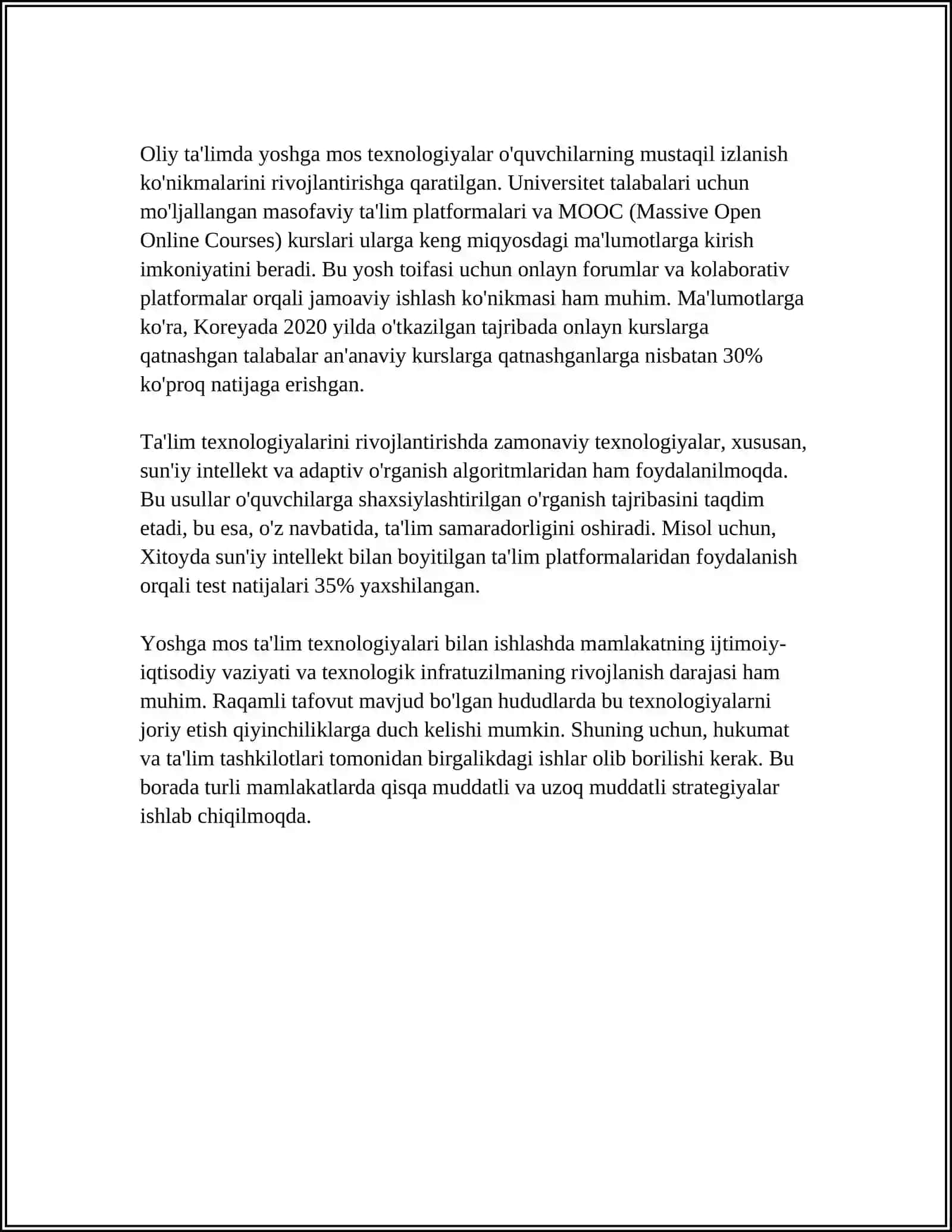 TEXNOLOGIYA FANIDAN AMALIY MASHGULOTLARNI TASHKIL QILISH TEXNOLOGIASI 4