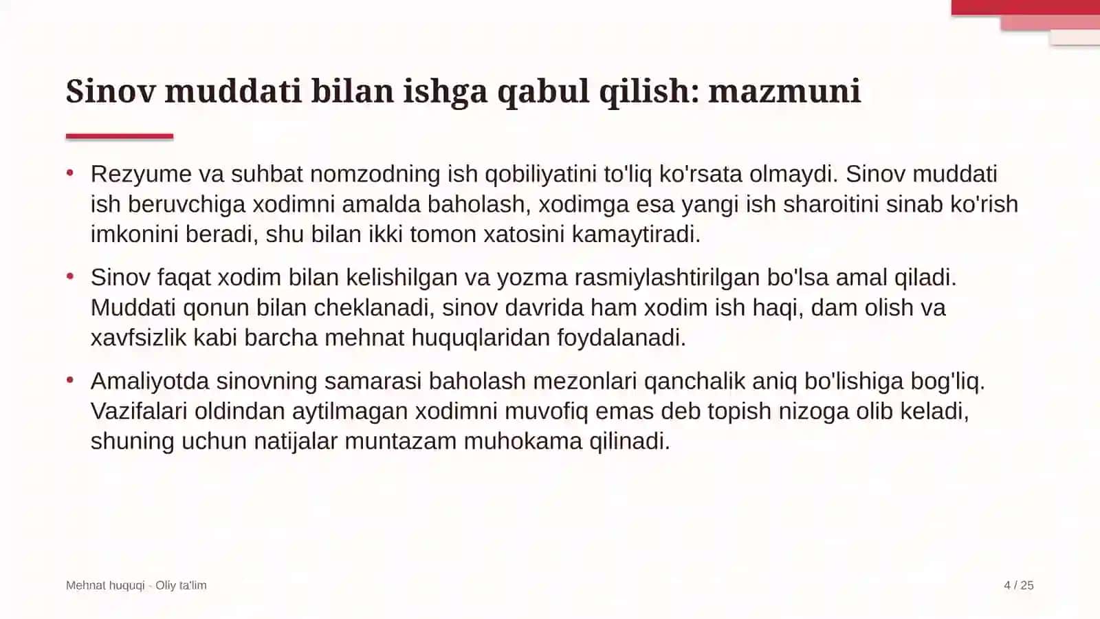 uy joy kommunal xo'jaligida sinov muddati bilan ishga qabul qilish 7669 4