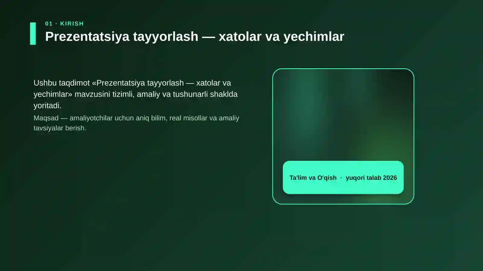 Prezentatsiya tayyorlash — xatolar va yechimlar 4