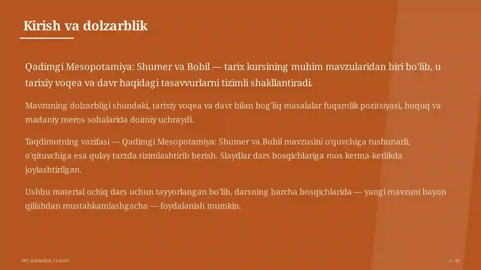 Qadimgi Mesopotamiya: Shumer va Bobil (6-sinf) 4