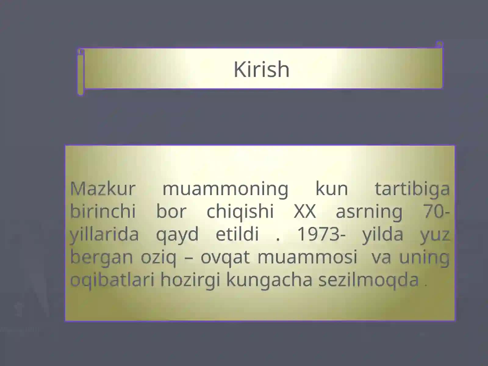 Oziq-ovqat muammosi 4