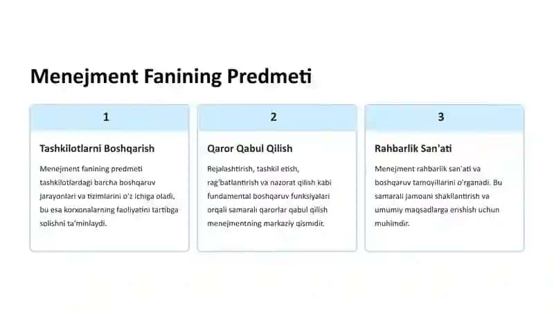 Mavzu: Iqtisodiyot va Menejment fanining predmeti va bilish usullari 4