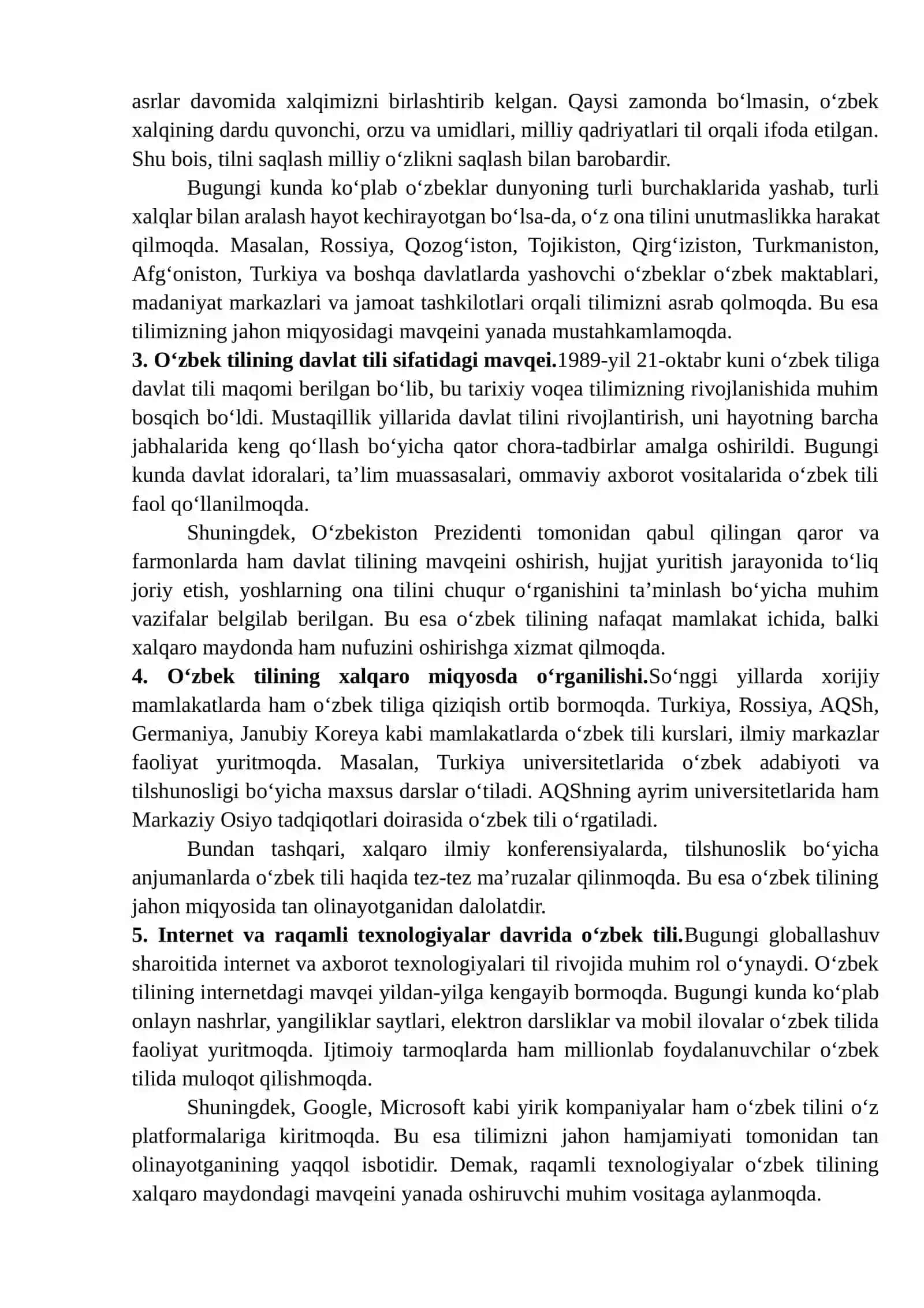 O‘ZBEK TILINING JAHON MIQYOSIDAGI MAVQEYI 4