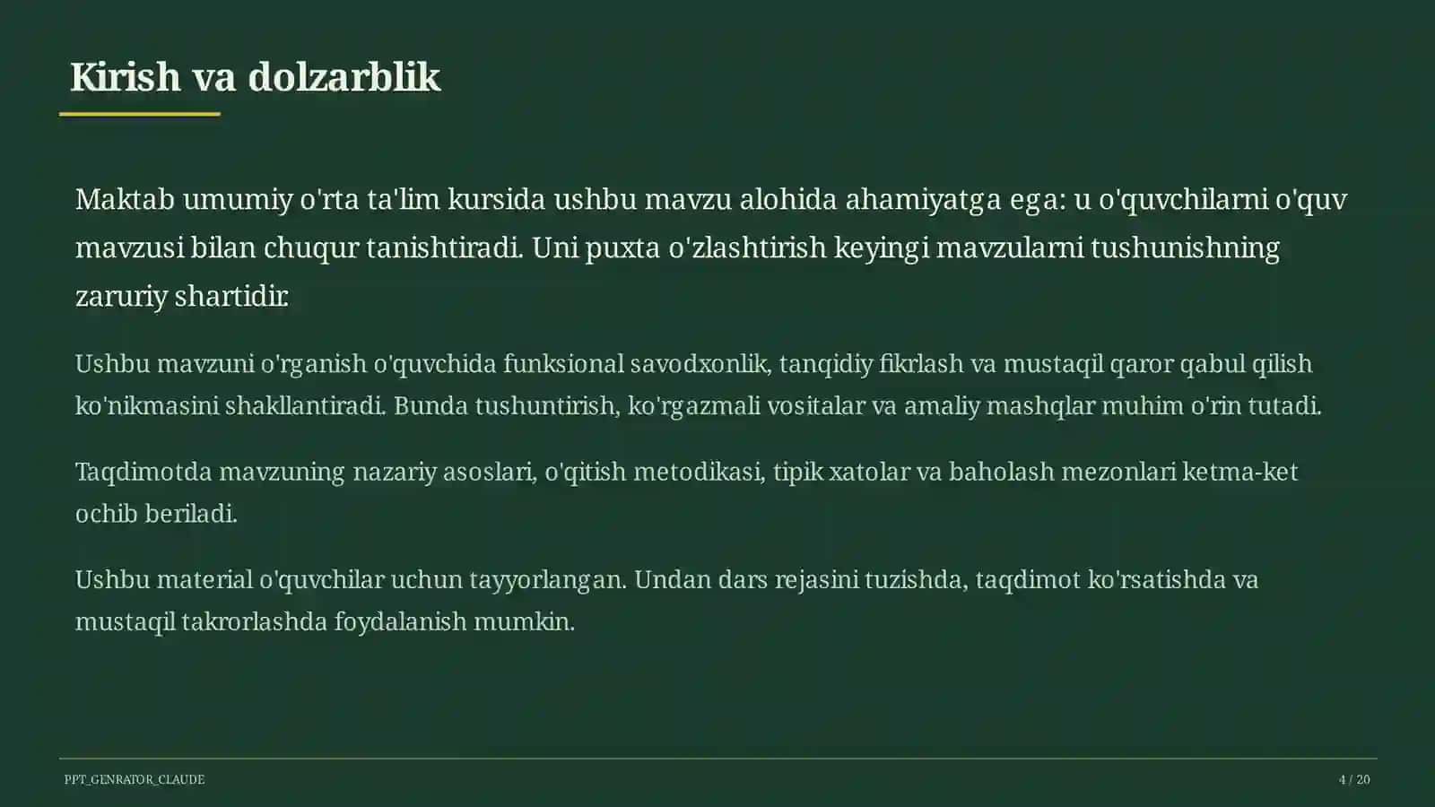 Geografiya 11-sinfgacha: o'lkashunoslik loyihalari va xarita bilan ishlash 4