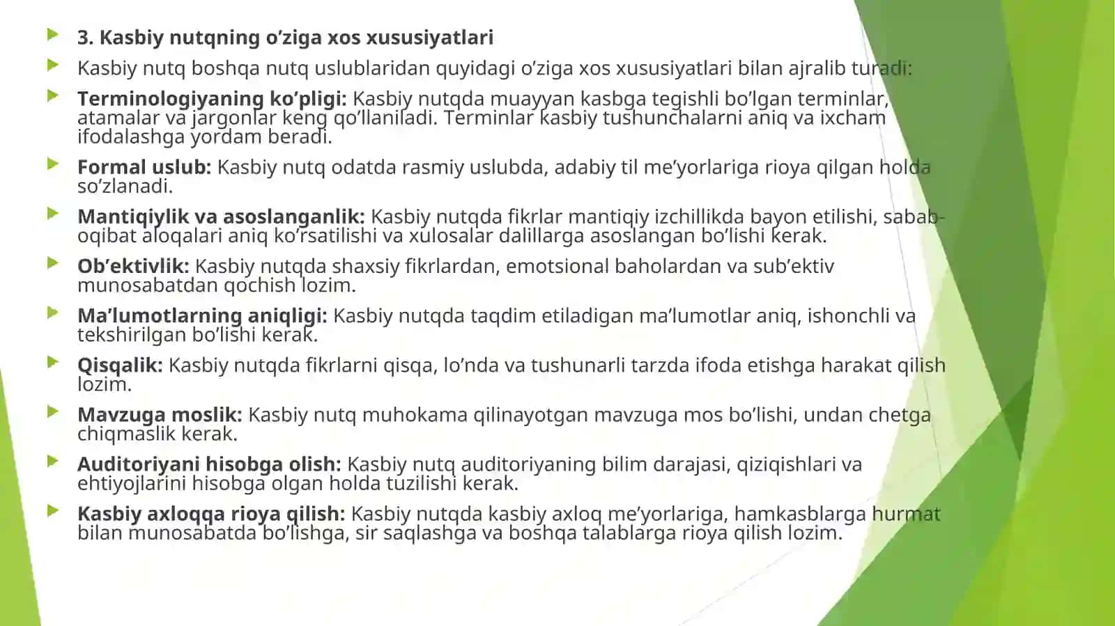 KASBIY NUTQNING XUSUSIYATLARI 4