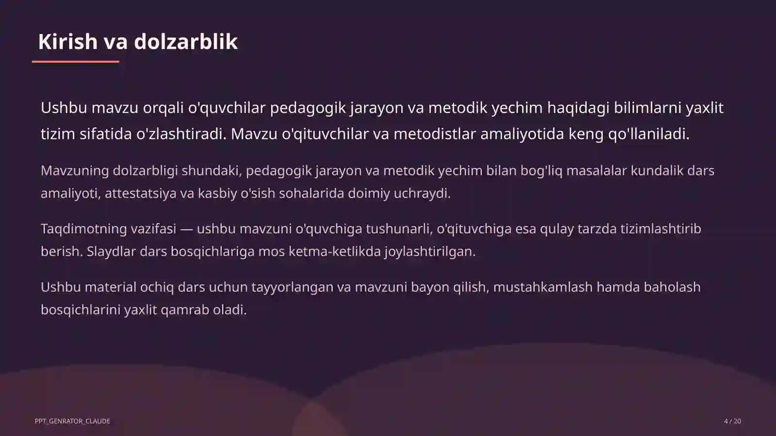 O'qituvchilarning Milliy sertifikatiga tayyorgarlik 4