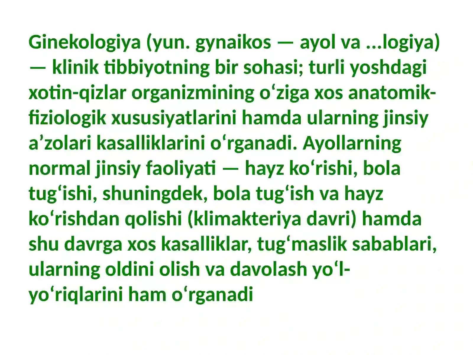 TOHIROVA MAFTUNANING GINEKOLOGIYA FANIDAN TAYYORLAGAN MUSTAQIL ISHI 4