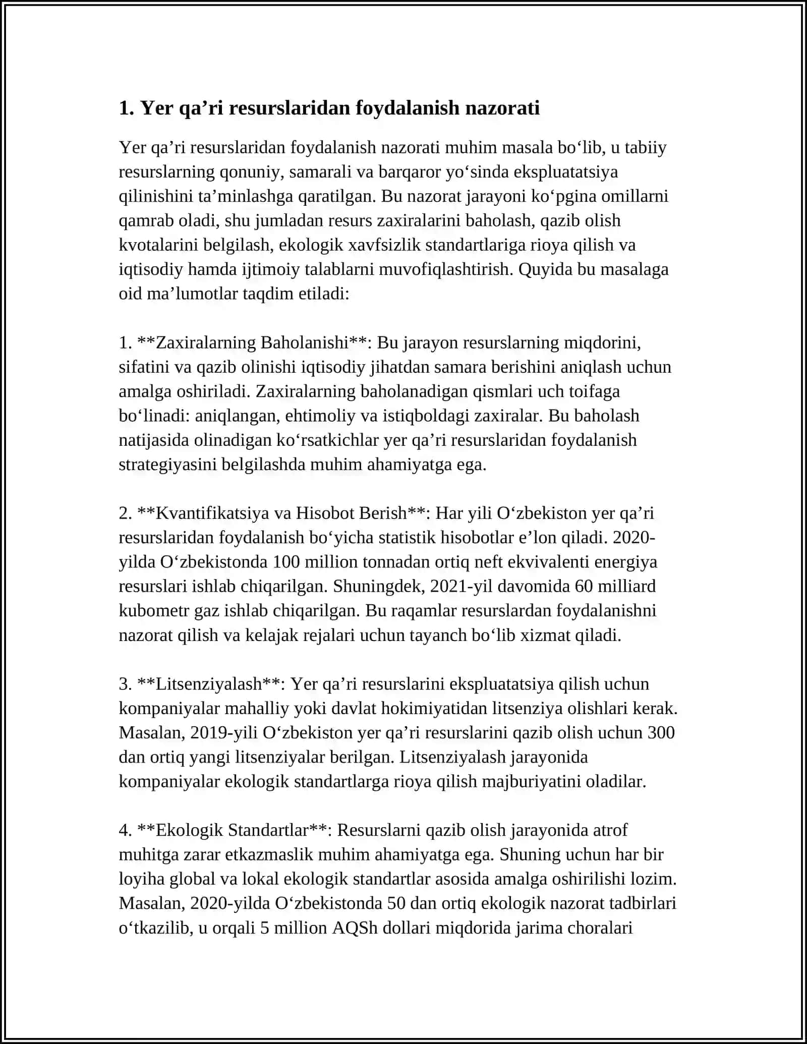 SAYYOR SOLIQ TEKSHIRUVI YER QAʼRIDAN FOYDALANUVCHI SOLIQ TOʻLOVCHILAR HAQIDA QAZIB OLINGAN FOYDALI QAZILMALAR HAJMINI TEKSHIRISH 4