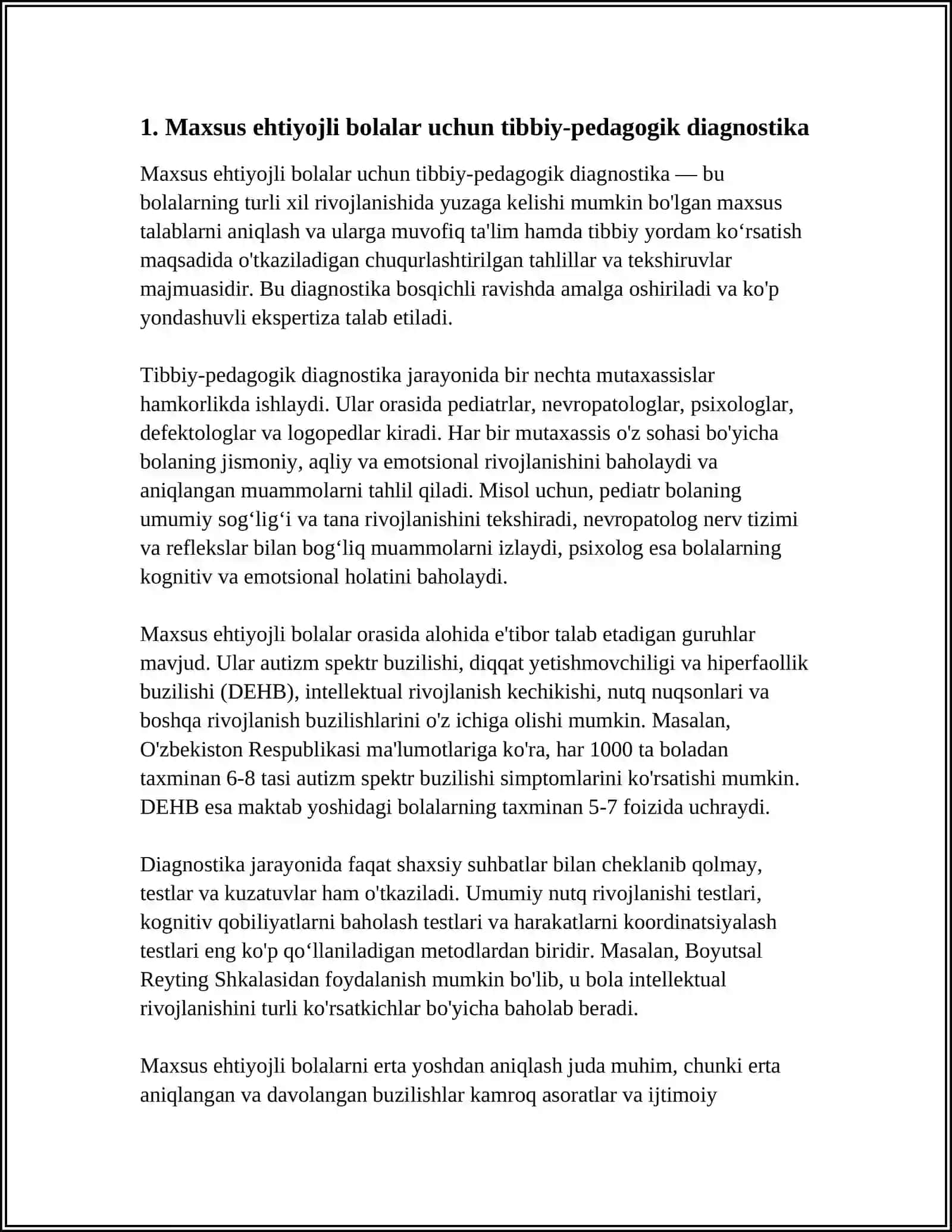 Maxsus ehtiyojli bolalar uchun tibbiy-pedagogik diagnostika 4