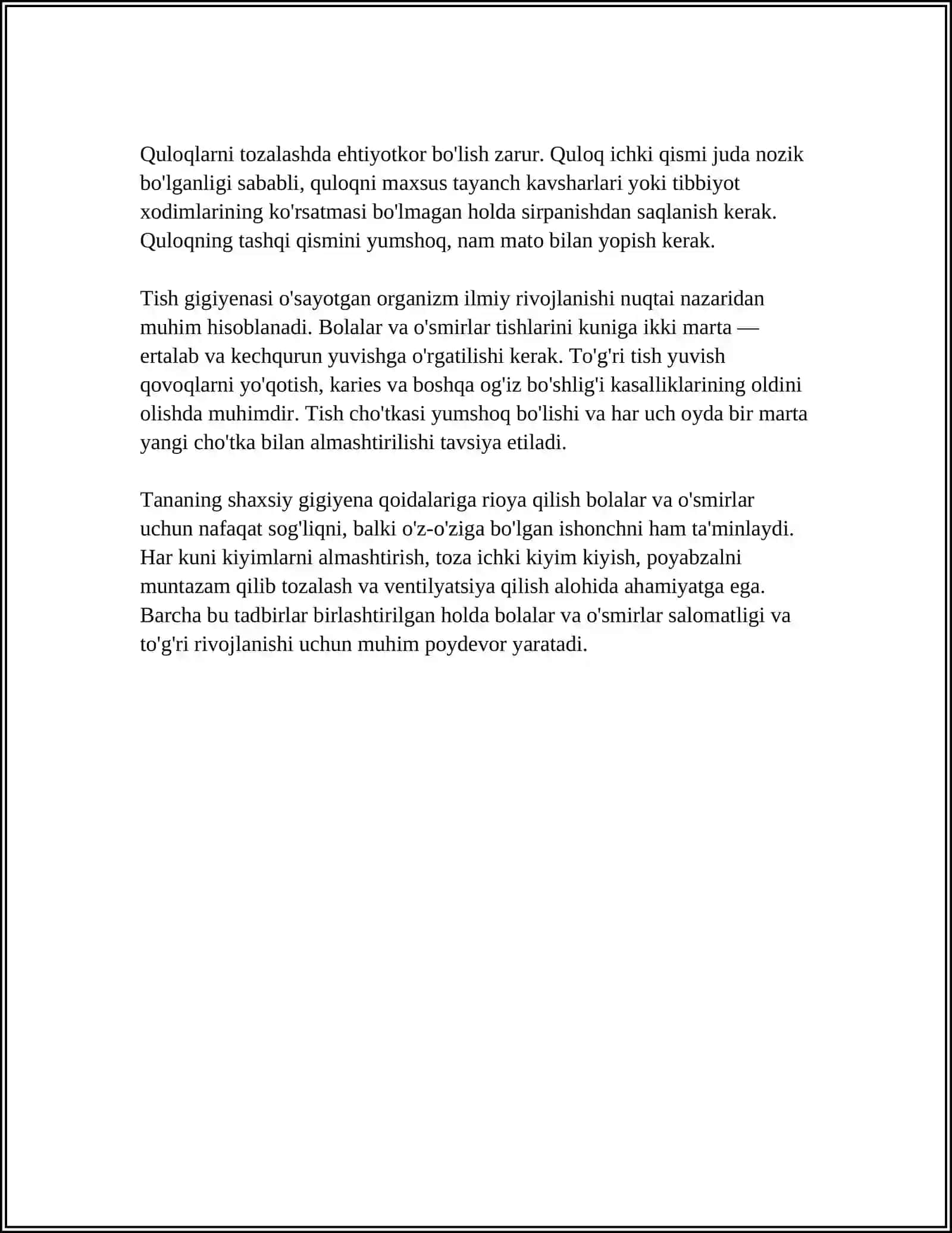 BOLALAR VA ÓSMIRLAR GIGIYENASI 4