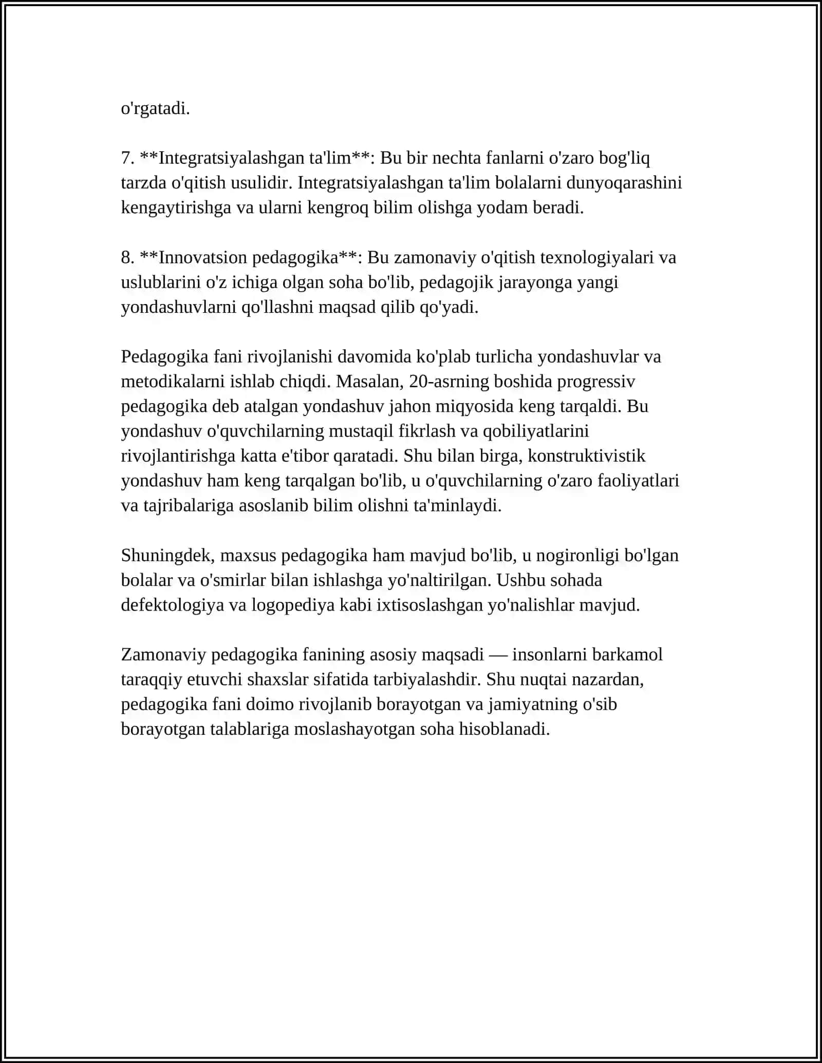 PEDAGOGIKANING PREDMETI VA VAZIFALARI 4