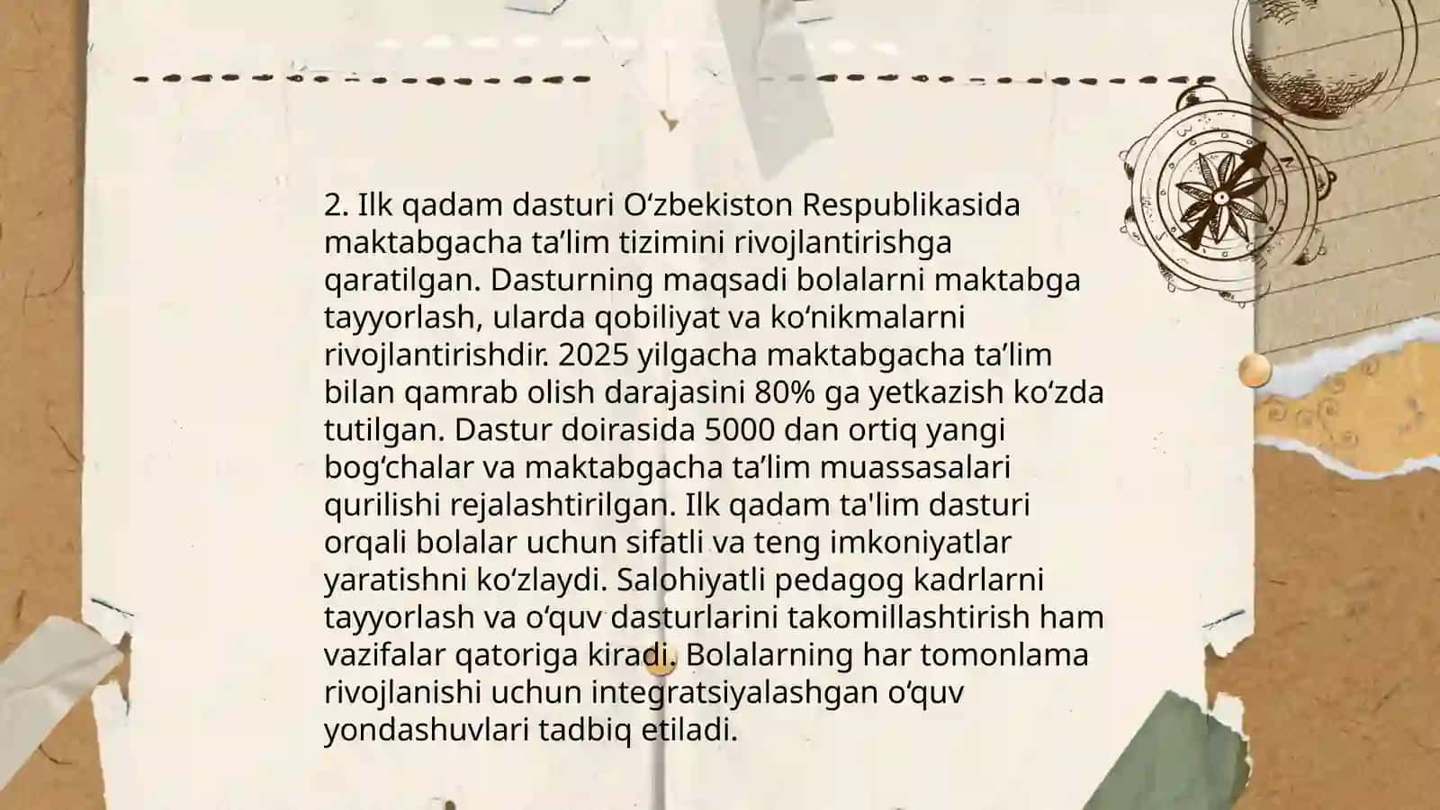 Ilk qadam davlat o’quv dasturini pedagogik jarayonga tadbiq etish 4