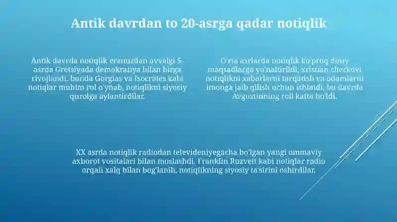 Notiqliksanʼatitarixinioʻrganish 4