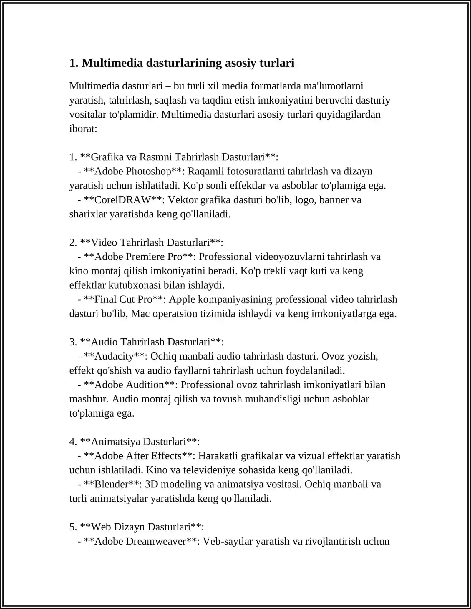 Multimedia dasturlaridagi Adobe Photoshop 4