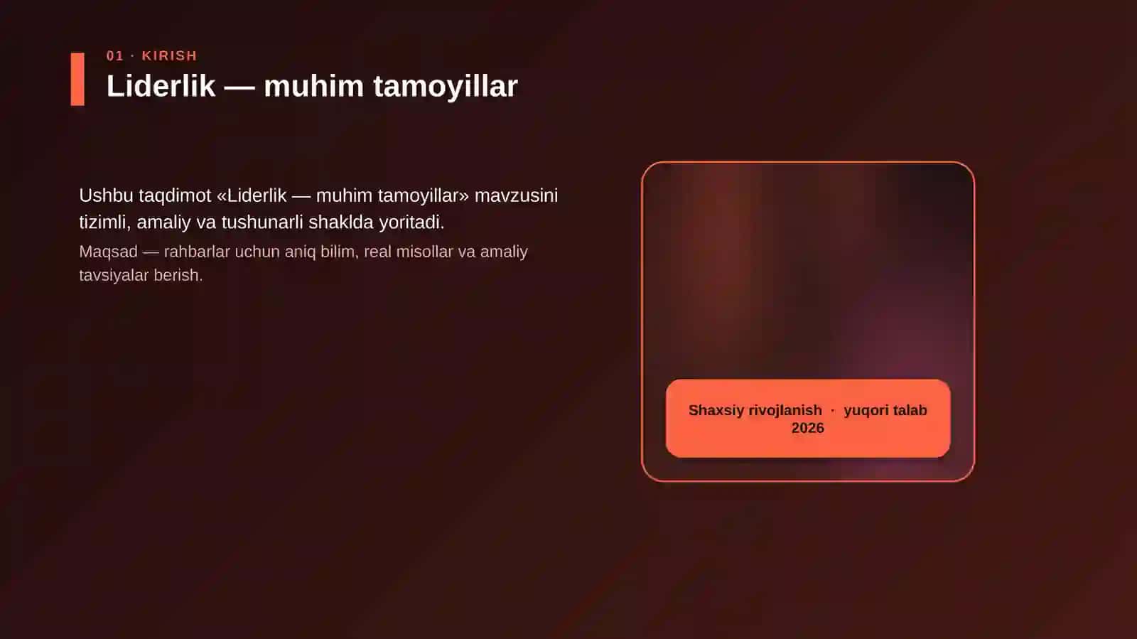 Liderlik — muhim tamoyillar 4