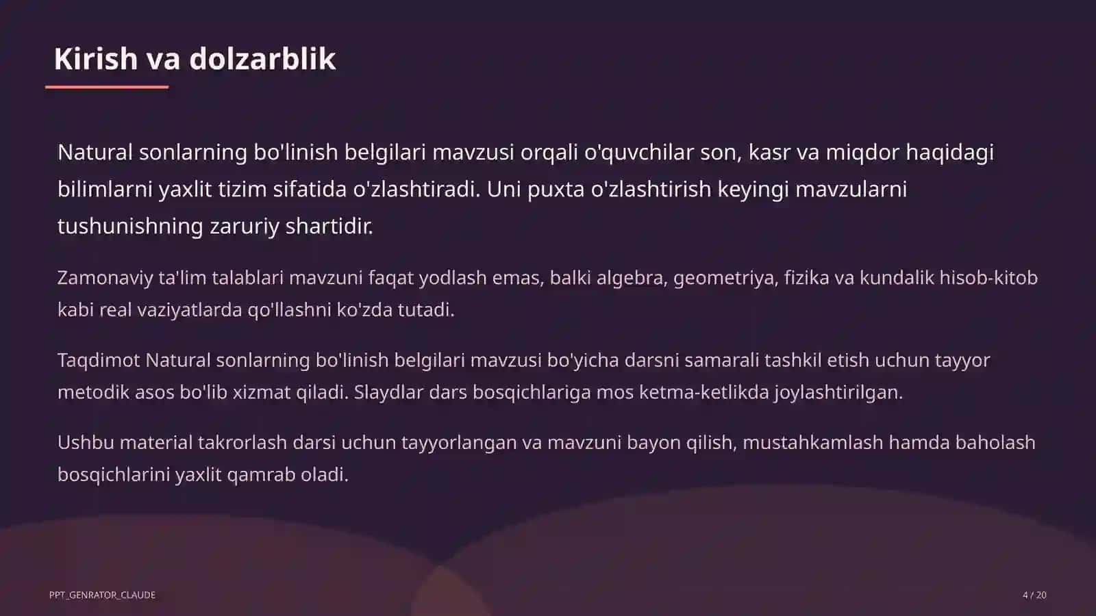 Natural sonlarning bo'linish belgilari (5-sinf) 4