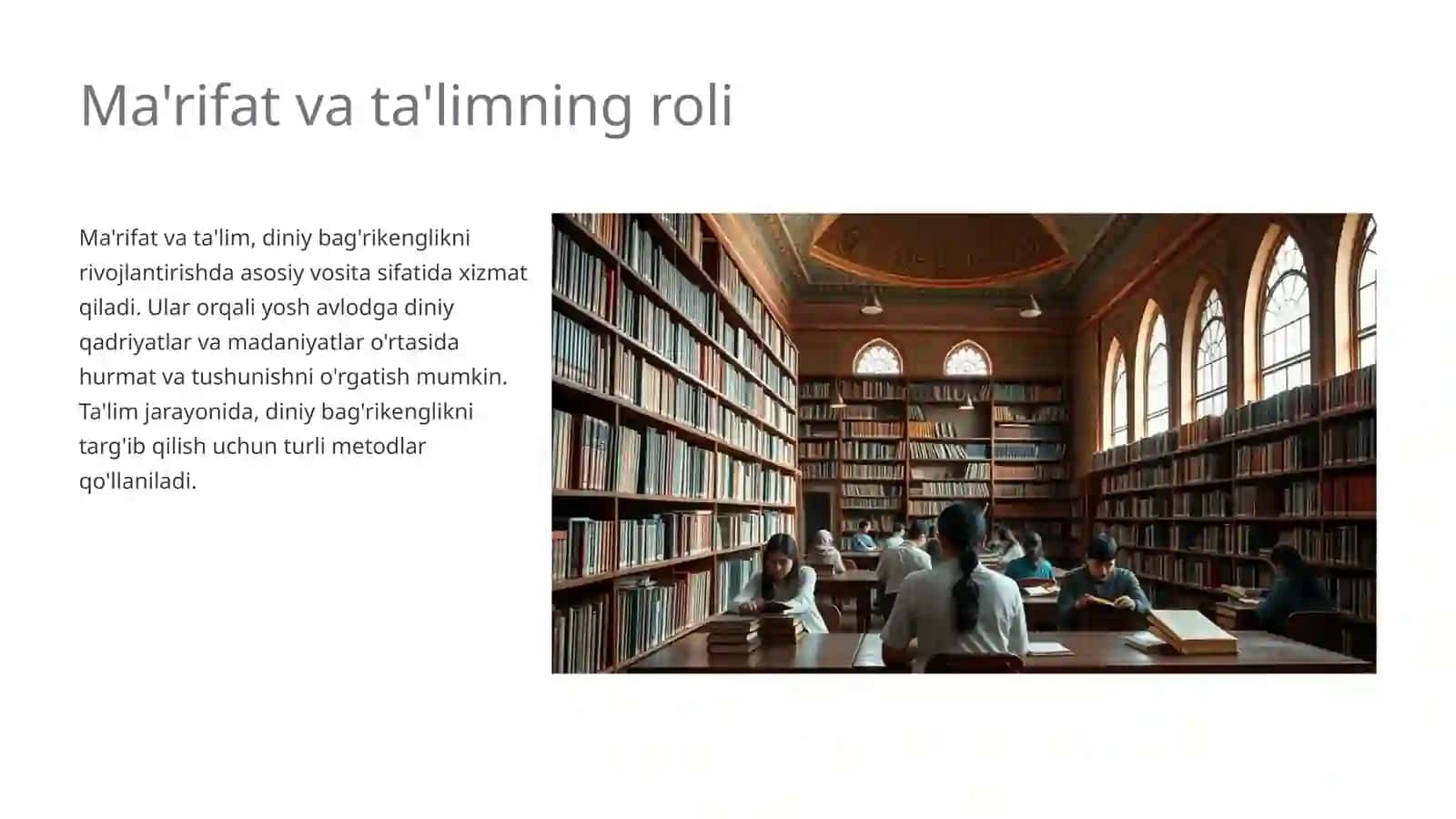 Ma'rifat va ta'lim - diniy bag'rikenglik madaniyatini shakllantirishning muhim omili 4