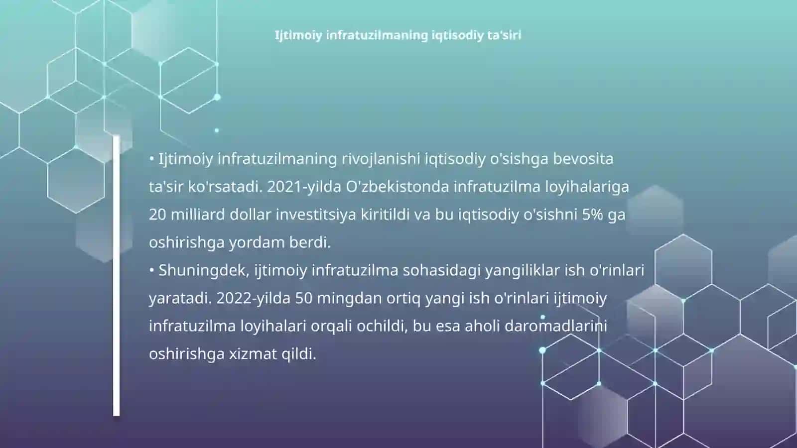 Ijtimoiy infratuzilma aholi hayot darajasini oshirishning asosiy yoʻnalishi 4